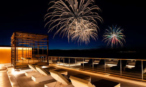 ルーフトップテラスから見る花火
